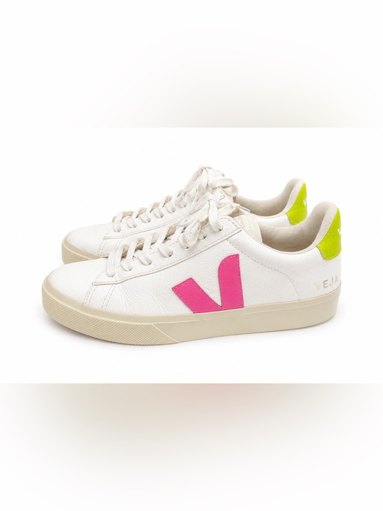 Veja Shoes - VEJA Campo Leather Sneakers White Pink & Lime Green Women’s US 8 EU 39